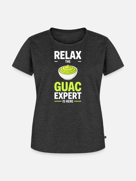 Guacamole Guac Avocado Dip Geschenk - Frauen Premium Bio T-Shirt - Anthrazit meliert