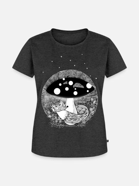 Niedlicher Kleiner Fuchs - Frauen Premium Bio T-Shirt - Anthrazit meliert