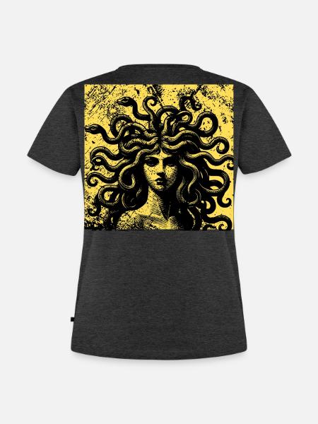 Hard-Techno-Rave-Band – Méduse Industrial Techno - Frauen Premium Bio T-Shirt - Anthrazit meliert