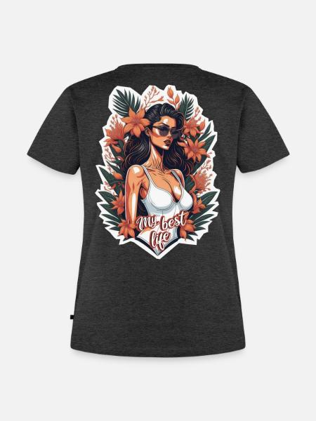 Mein bestes Leben - Frauen Premium Bio T-Shirt - Anthrazit meliert