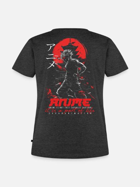 Anime for life - Animekarakter - Frauen Premium Bio T-Shirt - Anthrazit meliert