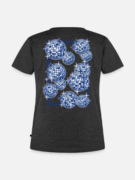 Spiegelkugeln in Blau - Frauen Premium Bio T-Shirt - Anthrazit meliert
