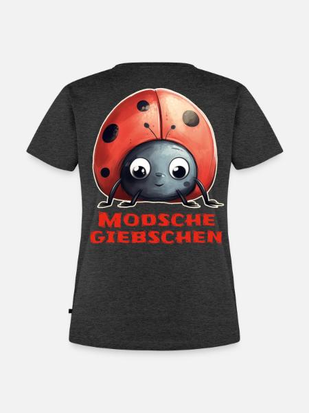 Modschegiebchen Marienkäfer - Frauen Premium Bio T-Shirt - Anthrazit meliert
