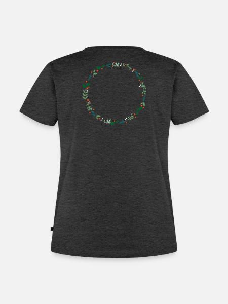 springendes Rentier - Frauen Premium Bio T-Shirt - Anthrazit meliert