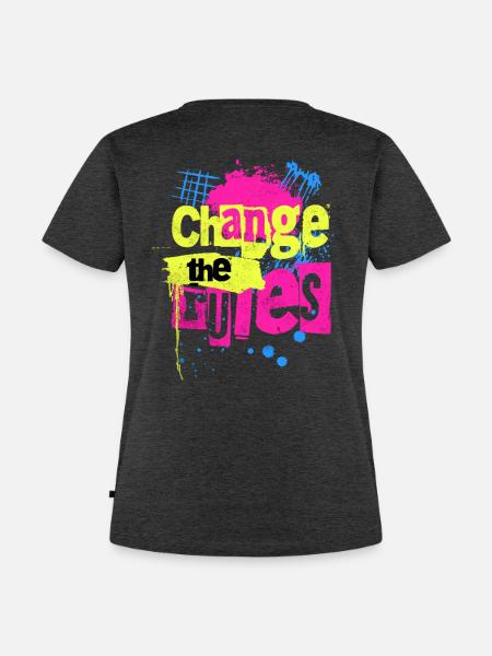 Change the Rules Graffiti - Frauen Premium Bio T-Shirt - Anthrazit meliert
