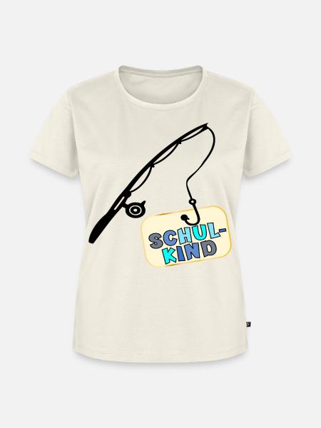 Schulstart Schulkind Angeln - Frauen Premium Bio T-Shirt - Naturweiß