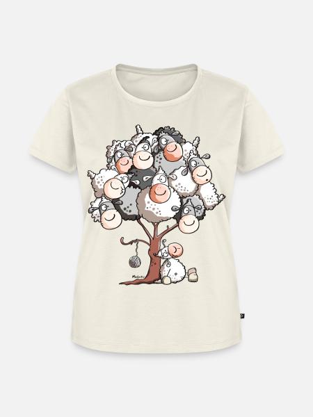 Wolliges Schafbäumchen - Frauen Premium Bio T-Shirt - Naturweiß