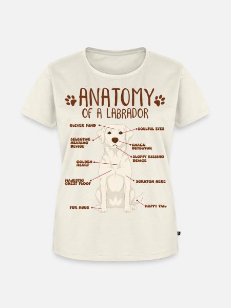 Anatomie eines white Labradors - Frauen Premium Bio T-Shirt - Naturweiß