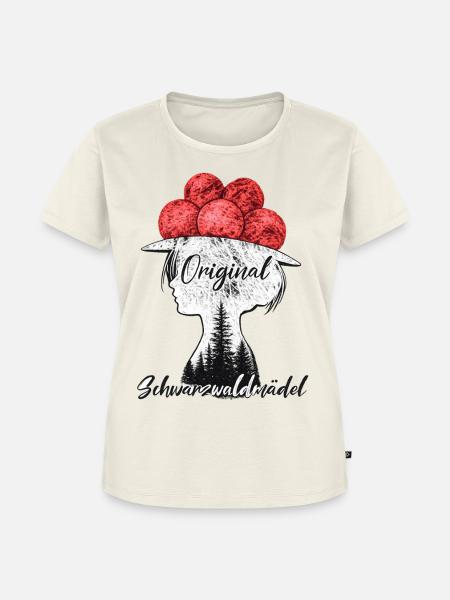 Schwarzwaldmädel Bollenhut Schwarzwald Grunge - Frauen Premium Bio T-Shirt - Naturweiß
