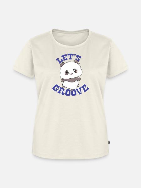 Panda - Lass Grooven - Frauen Premium Bio T-Shirt - Naturweiß