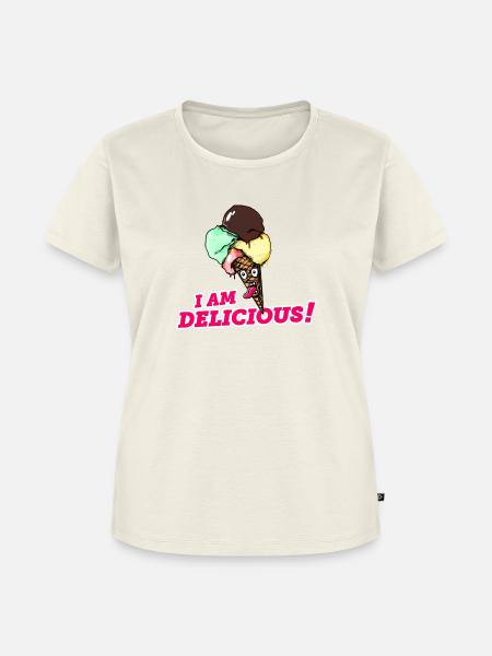 I am delicious! Eis-Creme. - Frauen Premium Bio T-Shirt - Naturweiß