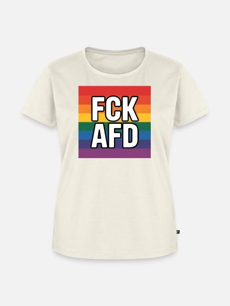 FCK AFD - Antifa Tee - Frauen Premium Bio T-Shirt - Naturweiß