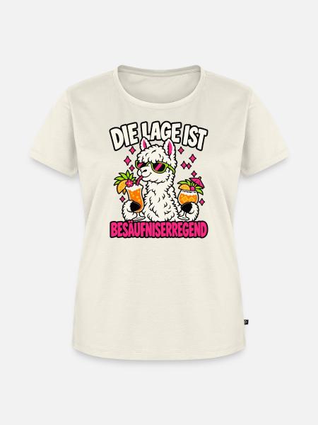 Besäufniserregend – Party Lama - Frauen Premium Bio T-Shirt - Naturweiß