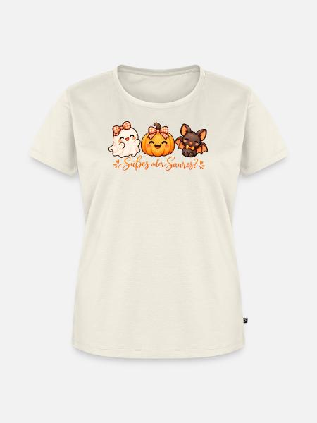 Süßes oder Saures? Halloween - Frauen Premium Bio T-Shirt - Naturweiß