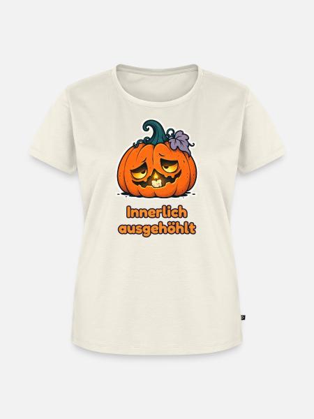 Innerlich ausgehöhlt – Müde Kürbislaterne - Frauen Premium Bio T-Shirt - Naturweiß