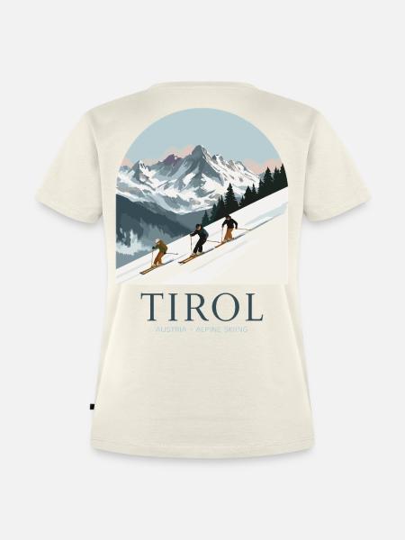 Tirol Austria Alpine Skiing - Frauen Premium Bio T-Shirt - Naturweiß
