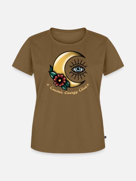 Cosmic Energy Club - Frauen Premium Bio T-Shirt - Nussbraun