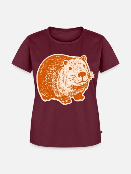 Capybara Wasserschwein - Frauen Premium Bio T-Shirt - Burgunderrot