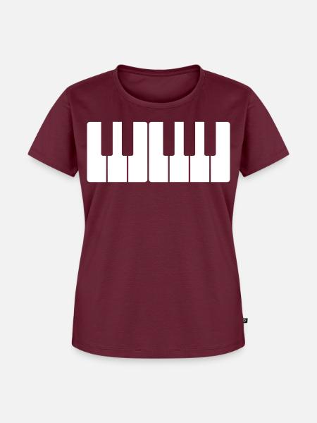 Klavier - Frauen Premium Bio T-Shirt - Burgunderrot
