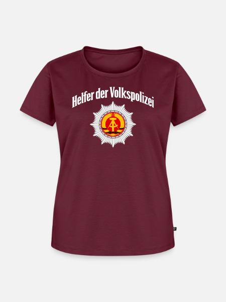 Helfer der Volkspolizei - Frauen Premium Bio T-Shirt - Burgunderrot