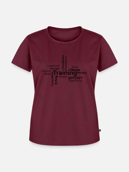 training - Frauen Premium Bio T-Shirt - Burgunderrot