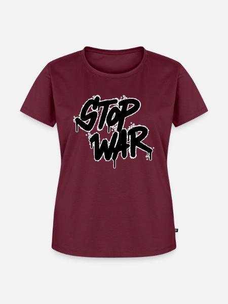 stop war - Frauen Premium Bio T-Shirt - Burgunderrot
