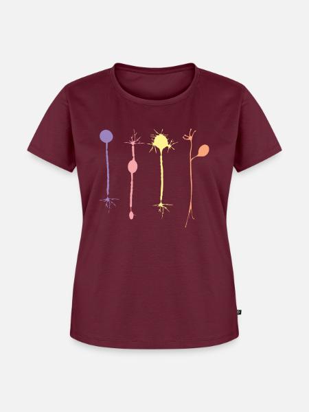 Neuron in Harmonie - Frauen Premium Bio T-Shirt - Burgunderrot