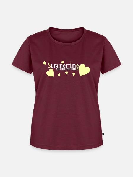 Summertime 40 - Frauen Premium Bio T-Shirt - Burgunderrot