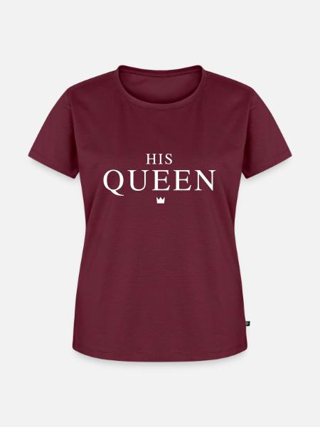 HIS QUEEN - Frauen Premium Bio T-Shirt - Burgunderrot