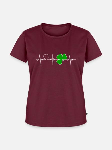 Heartbeat Ireland max - Frauen Premium Bio T-Shirt - Burgunderrot