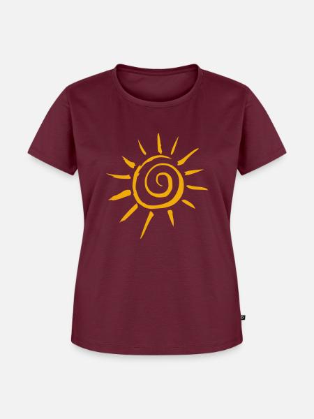 sonne - Frauen Premium Bio T-Shirt - Burgunderrot