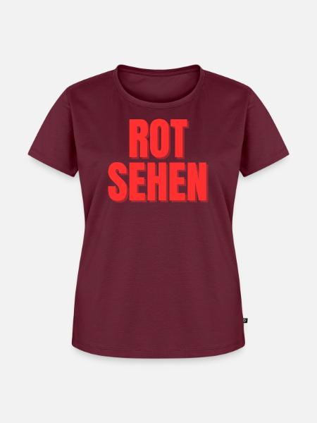 Rote Typografie Blickfang - Frauen Premium Bio T-Shirt - Burgunderrot