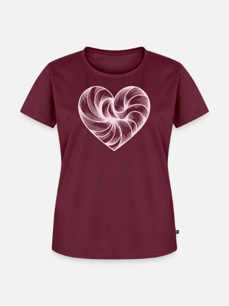 Pastellherz Swirl Kunst - Frauen Premium Bio T-Shirt - Burgunderrot