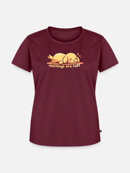 Morgens sind Wuff - Frauen Premium Bio T-Shirt - Burgunderrot