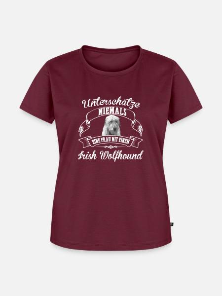 Irish Wolfhound - Frauen Premium Bio T-Shirt - Burgunderrot