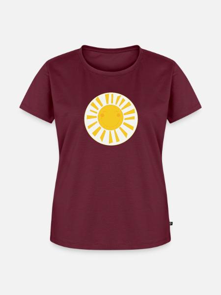 Glücksbärchi Sonne - Frauen Premium Bio T-Shirt - Burgunderrot