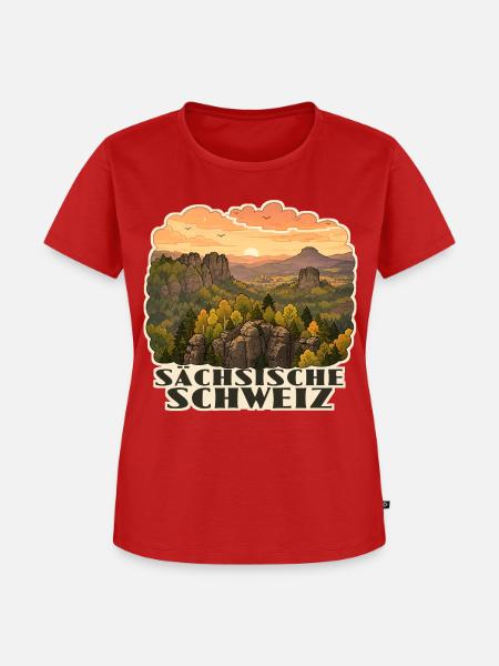 Sächsische Schweiz - Frauen Premium Bio T-Shirt - Rot