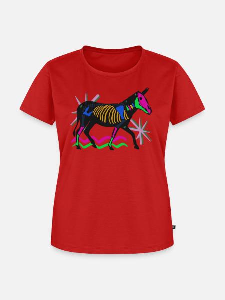 Neon-Skeletesel - Frauen Premium Bio T-Shirt - Rot