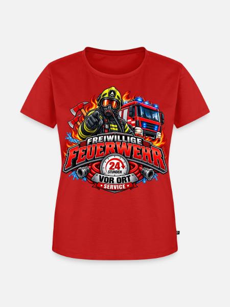 Vor Ort Feuerwehr - Frauen Premium Bio T-Shirt - Rot