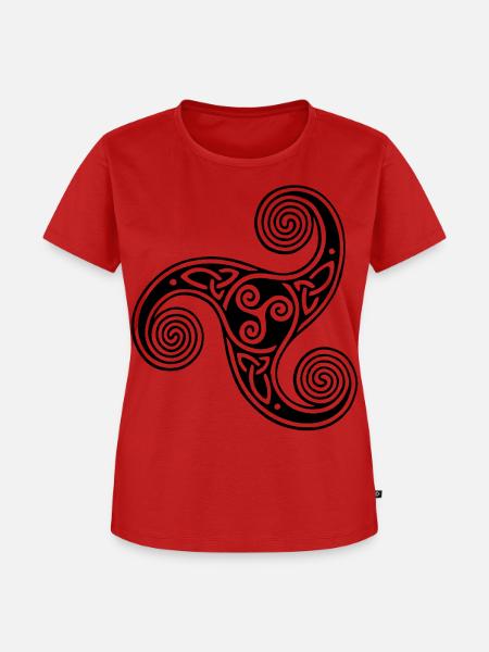 Keltisches Stammessymbol (Schwarz) - Frauen Premium Bio T-Shirt - Rot
