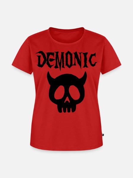 Manga Dämonenschädel (Schwarz) - Frauen Premium Bio T-Shirt - Rot