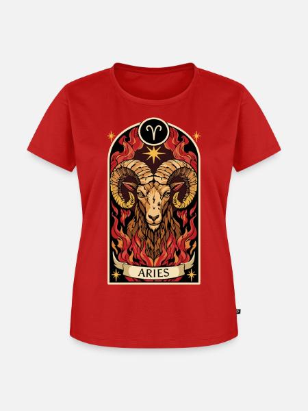 WIDDER-Tierkreiszeichen - Frauen Premium Bio T-Shirt - Rot