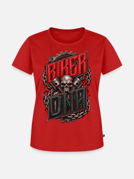 Biker DNA Skull Engine - Frauen Premium Bio T-Shirt - Rot