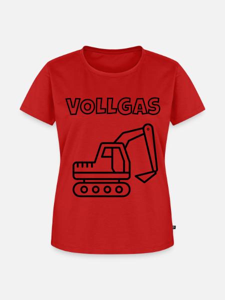 Vollgas Roter Bagger - Frauen Premium Bio T-Shirt - Rot
