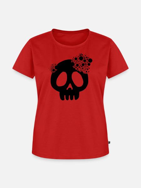 Schwarzer Schädel und Auflösung - Frauen Premium Bio T-Shirt - Rot