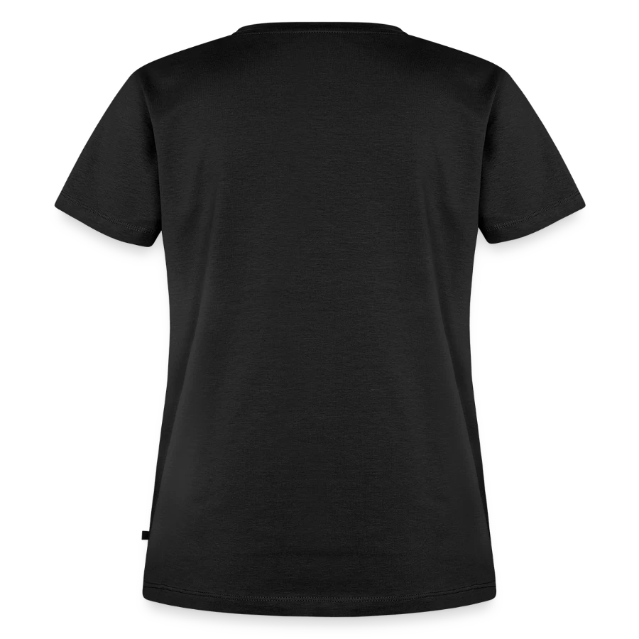 Drift Island badge on a women's premium organic t-shirt, black, back