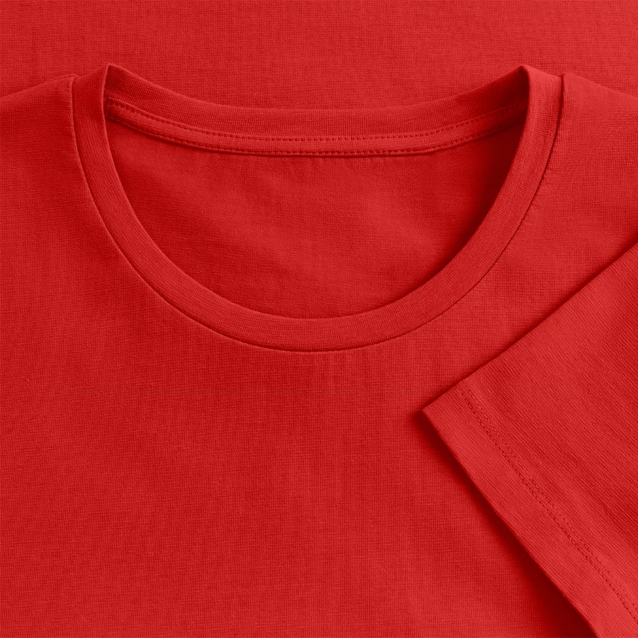 Salt Harbour badge on a women's premium organic t-shirt, red, neck label