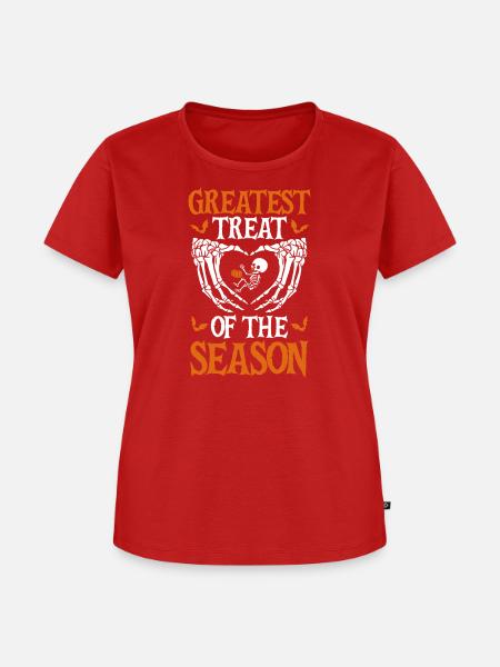 Funny Halloween Pumpkin Pregnancy - Frauen Premium Bio T-Shirt - Rot