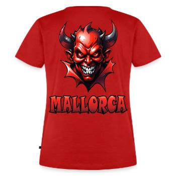 Majorque avec Red Devil - T-shirt Premium bio Femme - rouge - Dos - AI Model Female 172 dark (172cm)