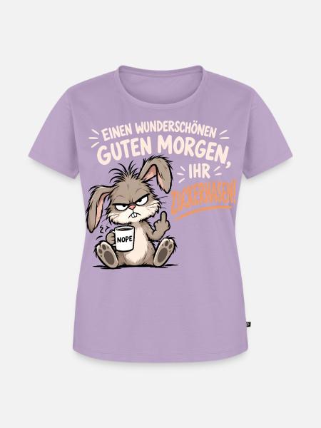 Morgenmuffel Hase - Frauen Premium Bio T-Shirt - Lavendel